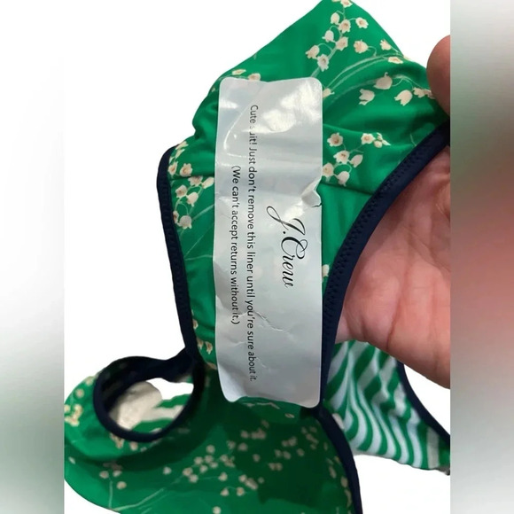 NWT J Crew String Hipster Bikini Bottom in Reversible Floral Stripe - Picture 6 of 6